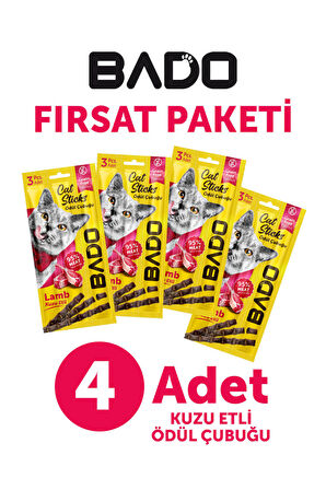 Bado Kedi Ödül Çubuğu Kuzu Etli 3x5gr 4Lü