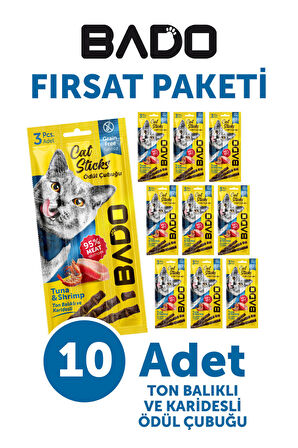 Bado Kedi Ödül Çubuğu Ton Balıklı ve Karidesli 3x5gr 10Lu