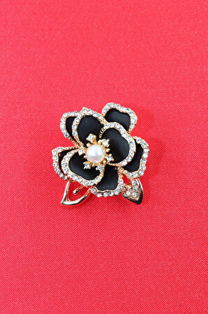 Sedef çiçeği broş. Yaka iğnesi broş. Taşlı tasarım sedef çiçeği broş. Kadın broş. Broş.