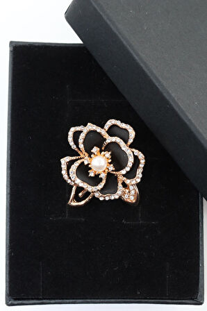 Sedef çiçeği broş. Yaka iğnesi broş. Taşlı tasarım sedef çiçeği broş. Kadın broş. Broş.