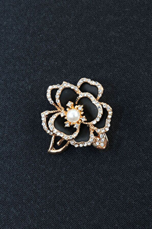 Sedef çiçeği broş. Yaka iğnesi broş. Taşlı tasarım sedef çiçeği broş. Kadın broş. Broş.