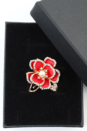 Sedef çiçeği broş. Yaka iğnesi broş. Taşlı tasarım sedef çiçeği broş. Kadın broş. Broş.