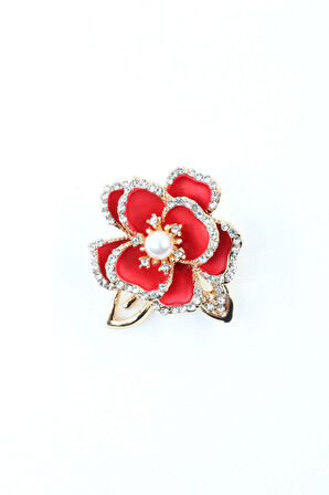 Sedef çiçeği broş. Yaka iğnesi broş. Taşlı tasarım sedef çiçeği broş. Kadın broş. Broş.