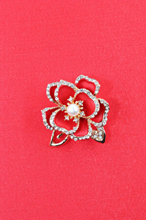 Sedef çiçeği broş. Yaka iğnesi broş. Taşlı tasarım sedef çiçeği broş. Kadın broş. Broş.