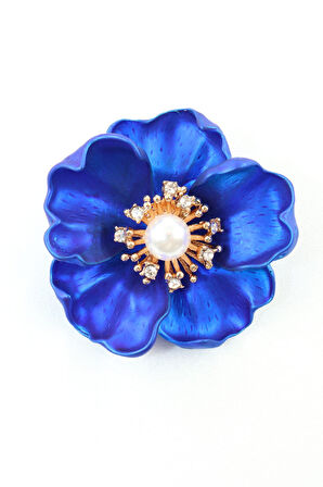 Tatlı funda gülü broş. Kristal taşlı çiçek broş. Yaka iğnesi broş. Kadın broş. Broş.