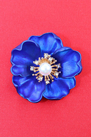 Tatlı funda gülü broş. Kristal taşlı çiçek broş. Yaka iğnesi broş. Kadın broş. Broş.