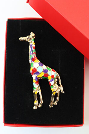 Zürafa broş. Tasarım zürafa broş. Yaka iğnesi zürafa broş. Kadın broş. Erkek broş. Broş.