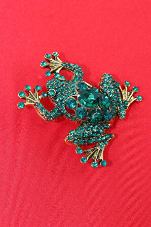 Kurbağa broş. Elmas taşlı tasarım kurbağa broş. Yaka iğnesi broş. Kadın broş. Broş. Erkek broş.