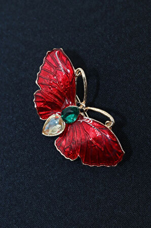 Elmas taşlı kelebek broş. Taşlı tasarım broş. Yaka iğnesi broş. Kadın broş. Broş. Kelebek broş.