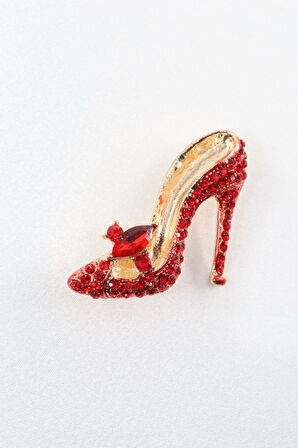 Zirkon taşlı ayakkabı broş. Taşlı tasarım broş. Yaka iğnesi broş. Kadın broş. Broş. Ayakkabı broş