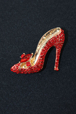 Zirkon taşlı ayakkabı broş. Taşlı tasarım broş. Yaka iğnesi broş. Kadın broş. Broş. Ayakkabı broş