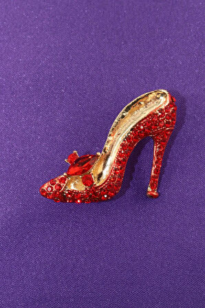 Zirkon taşlı ayakkabı broş. Taşlı tasarım broş. Yaka iğnesi broş. Kadın broş. Broş. Ayakkabı broş