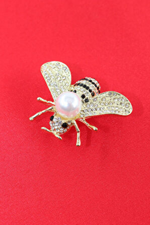 Gold incili kraliçe arı broş. Yaka iğnesi broş Taşlı tasarım arı broş. Kadın broş. Broş. Arı broş.