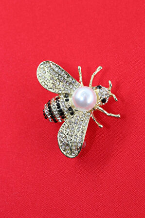 Gold incili kraliçe arı broş. Yaka iğnesi broş Taşlı tasarım arı broş. Kadın broş. Broş. Arı broş.