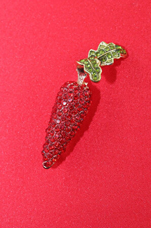 Zirkon taşlı havuç broş. Yaka iğnesi broş Taşlı tasarım arı broş. Kadın broş. Broş. Havuç broş.