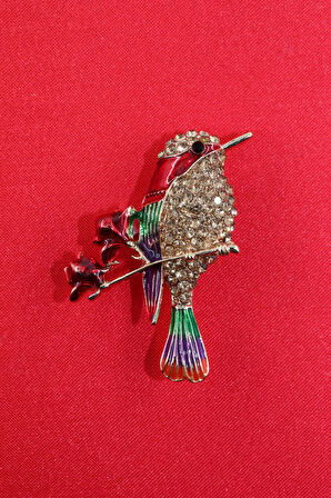 Gold taşlı kanarya kuşu broş. Yaka iğnesi. Taşlı tasarım broş. Kadın broş. Broş. Kanarya kuşu broş.