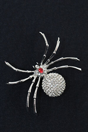 Kristal taşlı örümcek broş. Yaka iğnesi broş Tasarım broş. Kadın broş erkek broş. Örümcek broş. Broş
