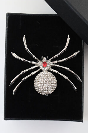 Kristal taşlı örümcek broş. Yaka iğnesi broş Tasarım broş. Kadın broş erkek broş. Örümcek broş. Broş