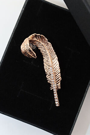 Gold kuş kanadı kalem broş. Yaka iğnesi broş. Taşlı broş. Kadın broş. Erkek broş. Broş. Kalem broş.