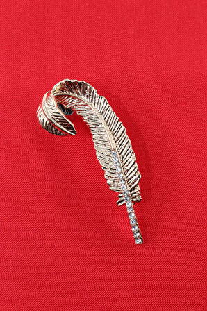 Gold kuş kanadı kalem broş. Yaka iğnesi broş. Taşlı broş. Kadın broş. Erkek broş. Broş. Kalem broş.