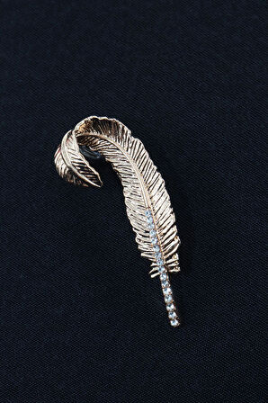 Gold kuş kanadı kalem broş. Yaka iğnesi broş. Taşlı broş. Kadın broş. Erkek broş. Broş. Kalem broş.
