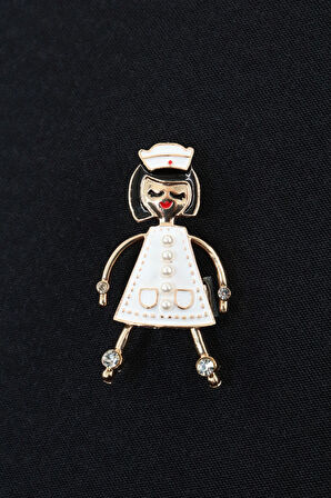 Sallantılı hemşire broş. Yaka iğnesi hemşire broş. Taşlı tasarım broş Kadın broş. Broş. Hemşire broş