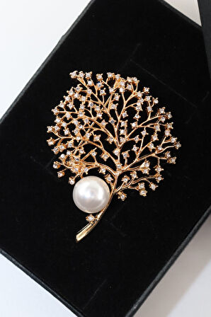 Gold hayat ağacı broş. Yaka iğnesi broş. Taşlı tasarım broş. Kadın broş. Broş. Hayat ağacı broş.