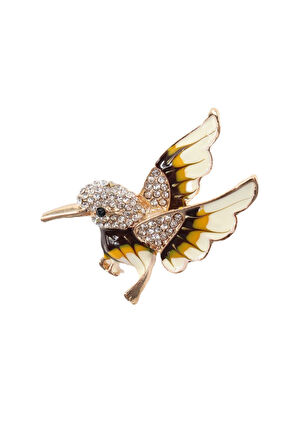 Zirkon taşlı minik serçe broş. Yaka iğnesi serçe broş. Kadın broş. Erkek broş. Broş. Serçe broş.