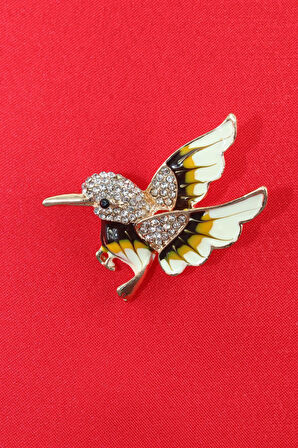 Zirkon taşlı minik serçe broş. Yaka iğnesi serçe broş. Kadın broş. Erkek broş. Broş. Serçe broş.