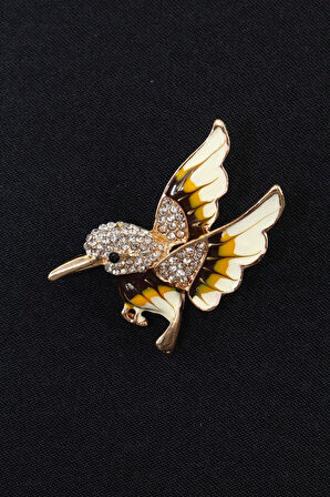 Zirkon taşlı minik serçe broş. Yaka iğnesi serçe broş. Kadın broş. Erkek broş. Broş. Serçe broş.