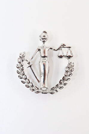 Adalet tanrıçası broş. Yaka iğnesi adalet tanrıçası broş. Adalet terazisi broş. Kadın broş.