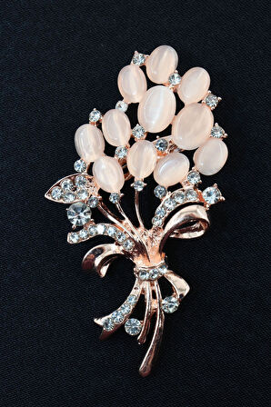 Zirkon taşlı çiçek tomurcuğu broş. Yaka iğnesi çiçek tomurcuğu broş, Kadın broş. Taşlı tomurcuk broş
