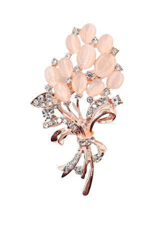 Zirkon taşlı çiçek tomurcuğu broş. Yaka iğnesi çiçek tomurcuğu broş, Kadın broş. Taşlı tomurcuk broş