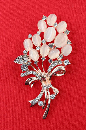 Zirkon taşlı çiçek tomurcuğu broş. Yaka iğnesi çiçek tomurcuğu broş, Kadın broş. Taşlı tomurcuk broş