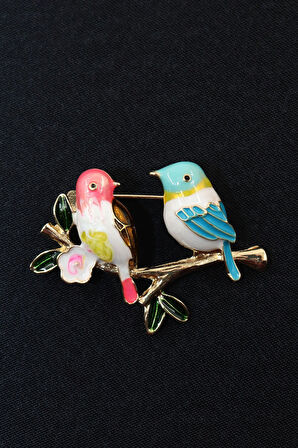 Serçe ailesi broş. Yaka iğnesi serçe broş. Erkek broş. Kadın broş. Serçe broş.