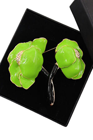 Yeşil şakayık çiçeği broş. Yaka iğnesi şakayık çiçeği broş. Kadın broş. Şakayık çiçeği broş.