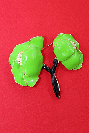 Yeşil şakayık çiçeği broş. Yaka iğnesi şakayık çiçeği broş. Kadın broş. Şakayık çiçeği broş.