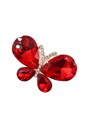 Yakut kelebek broş. Yaka iğnesi kırmızı yakut kelebek broş. Kadın broş. Kelebek broş.