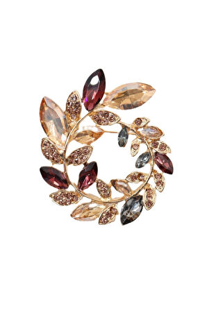 Zeytin dalı çelenk broş. Yaka iğnesi zeytin dalı broş. Taşlı broş erkek kadın broş. Zeytin dalı broş