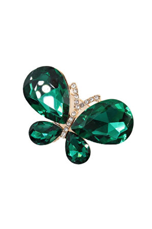 Zümrüt kelebek broş. Yaka iğnesi yeşil zümrüt kelebek broş. Zümrüt broş. Kadın broş. Kelebek broş.