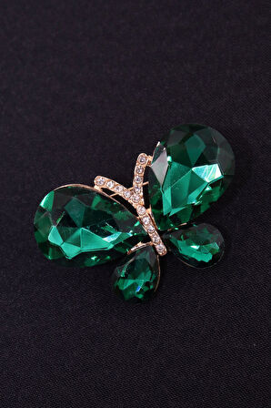 Zümrüt kelebek broş. Yaka iğnesi yeşil zümrüt kelebek broş. Zümrüt broş. Kadın broş. Kelebek broş.