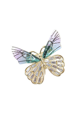 Taşlı kelebek broş. Yaka iğnesi kelebek broş. Taşlı tasarım kelebek broş. Kadın broş. Kelebek broş.