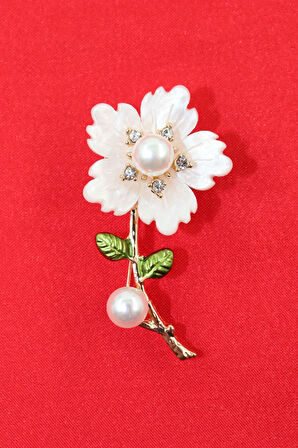 Taşlı incili yıldız çiçeği broş broş. Yaka iğnesi yıldız çiçeği broş. Kadın broş yıldız çiçekli broş