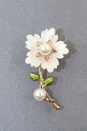 Taşlı incili yıldız çiçeği broş broş. Yaka iğnesi yıldız çiçeği broş. Kadın broş yıldız çiçekli broş