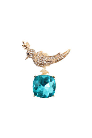 Safir anka kuş broş. Yaka iğnesi anka kuş broş. Taşlı anka kuşu broş. Kadın broş. Anka kuşu broş.