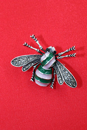 Zirkon taşlı arı broş. Yaka iğnesi arı broş. Taşlı arı broş. Erkek broş. Kadın broş. Arı broş.