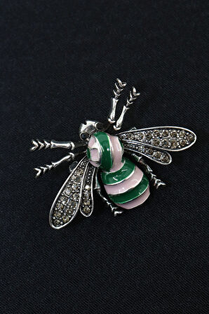 Zirkon taşlı arı broş. Yaka iğnesi arı broş. Taşlı arı broş. Erkek broş. Kadın broş. Arı broş.