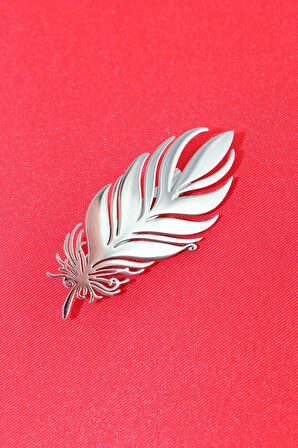 Çelik silver kuş tüy broş. Yaka iğnesi kuş tüyü broş. Erkek broş. Kadın broş. Kuş tüylü broş.