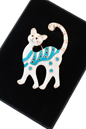 Gülen sevimli kedi broş. Yaka iğnesi kedi broş. Kadın broş. Erkek broş. Kedi broş.