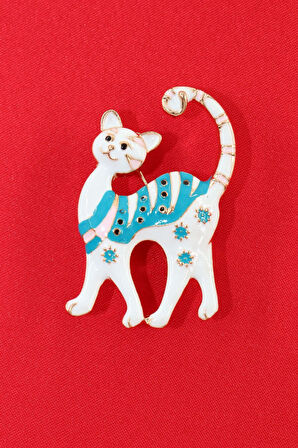 Gülen sevimli kedi broş. Yaka iğnesi kedi broş. Kadın broş. Erkek broş. Kedi broş.